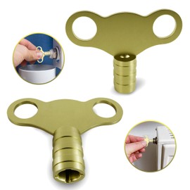 WedDecor Solid Brass 5mm Radiator Key, Universal Radiator Valve Caps Key-Radiator Bleed Key for Optimizing Air Venting & Central Heating Systems, Radiator Bleeding Key UK Valve Clock Key, Pack of 2