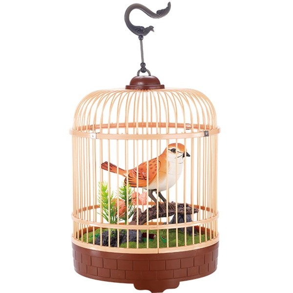PowerTRC Singing & Chirping Bird in Cage, Realistic Sounds &