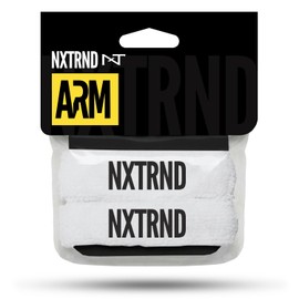 Nxtrnd Bicep Bands for Football, Slim Arm Sweat Bands, Sold as a Pair (White) One Size Fits Most