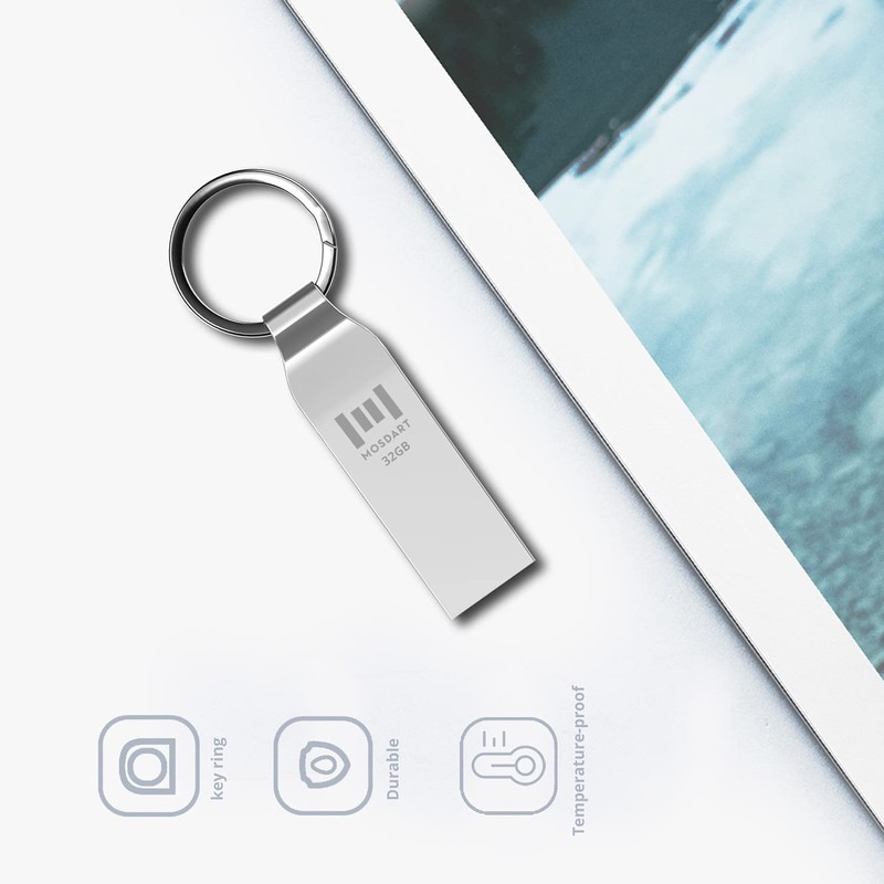 MOSDART 32GB Metal USB 2.0 Flash Drive 2 Pack FAT32