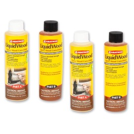 Abatron LiquidWood Kit Epoxy Wood Consolidant 6 Oz Each, Part A & B, Pack of 2