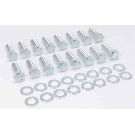 JEGS Intake Manifold Bolts | Fits Big Block Chevy Engines | Includes (16) 3/8"-16 x 1-1/4" Hex Head Bolts And (16) Washers