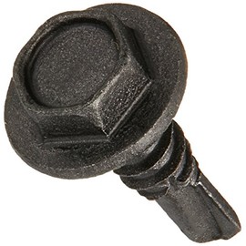 The Hillman Group 560396 8-Inch x 9/16-Inch Washer Head Self Drilling Screw with Painted Head, 100-Pack , brown