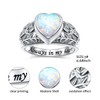 Urn Ring for Ashes 925 Sterling Silver Opal Rose Memorial