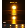 Partsam 4X 4 Inch Round Amber Strobe Lights 24 Diodes