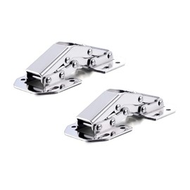Qrity 8 x Screw-On Hinges with Spring Opening Angle 90° Kitchen Cabinet Door Hinges, No Slot Required, Suitable for Door Panel Thickness 4 ~ 22 mm