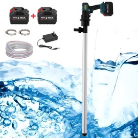 Bootuu Cordless Stick Water Transfer Pump, 48VF Battery (21V Voltage) Stick Pump, (Battery and Charger Included) For Gardens, Ponds, Rain Barrels, Drainage Wells, and Multi-Oils