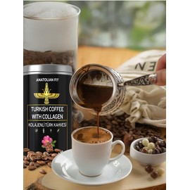 Airobazar Natural Powder Collagen Coffee for Types 1-5 | Health Boosting Collagen Supplement & Anti-Aging Benefits 250 gr 8.82 oz