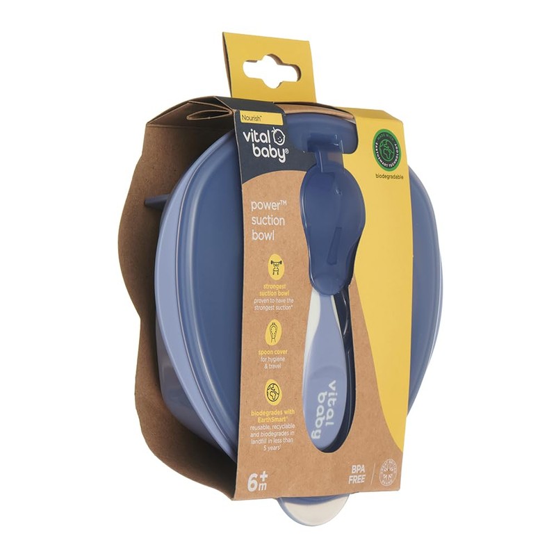 Vital Baby Nourish Power Suction Weaning Bowl with Lid and