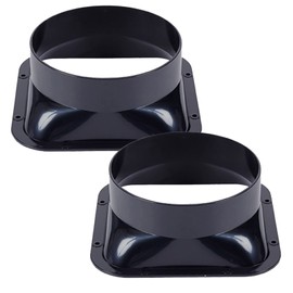 Saki&Masa Duct Connector Rectangular Ventilation Exhaust Square Straight Pipe Flange Duct Connector Flange Ventilation System Plumbing Parts Black Set of 2 (150mm)