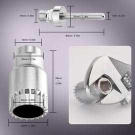 TBoonor Bicycle Bottom Bracket Remover, Tool Crank Puller Remover, 24 mm Universal 20 Teeth Anti-Slip Tool, Bottom Bracket Wrench for Shimano/VP/FSA/LP Bottom Bracket