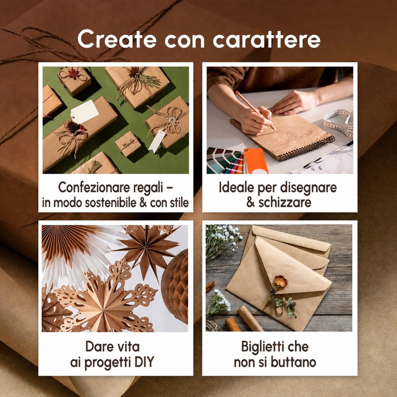 eliant. Carta Kraft A4 120 g 100 Fogli Avana per