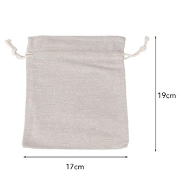 Ideen mit Herz Fabric Bag with Drawstring | Gift Packaging | Guest Gift | Wedding | Storage Small Items | 17 cm x 19 cm | Natural Jute | Pack of 6