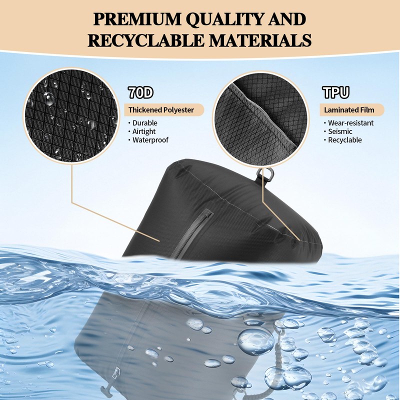 Hdenmist Travel Vacuum Bags 38L Backpack IP67 Waterproof 70D Nylon