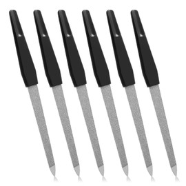 Piriuuo 6 Pcs Metal Nail File, 6 Inch Fingernail Files Sword Nail Files for Natural Nails with Sharp Pointed Tip Non Slip Handle Finger Nails Filers for Women Sapphire Grit