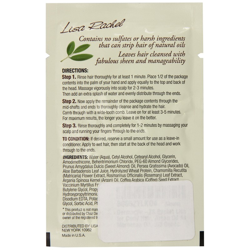 Dermactin-TS Packet Lisa Rachel for Curly Hair, Argan Oil Aka