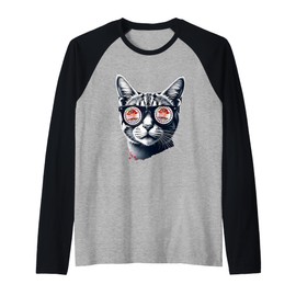 Patriotic Belize Tabby Cat Belizean Flag Raglan Baseball Tee