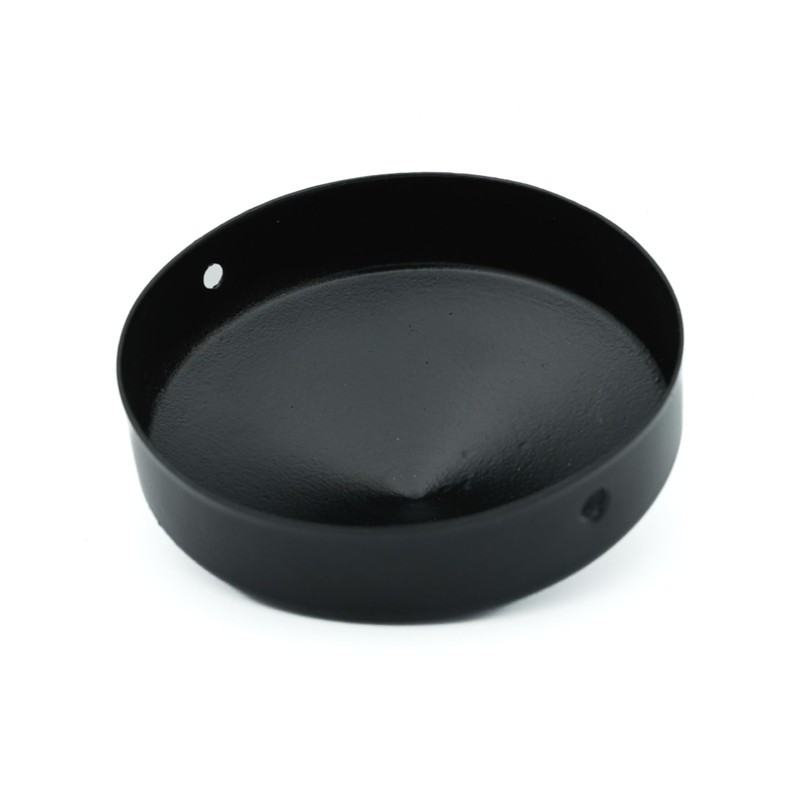 4 x Post Caps Round 81 mm Steel Black Powder-Coated