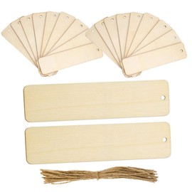TEHAUX Wooden Craft Making Bookmarks Blank Book Marks Decorative Student Supplies DIY Crafts