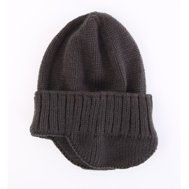 Home Prefer Mens Winter Knit Earflap Hat Cuffed Beanie with Ears Warmer Gray