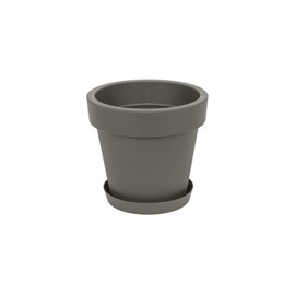 Prosperplast Blumentopf Übertopf inkl. Untersetzer 13.5 x 12 cm grau Blumenkübel Pflanzkübel Pflanztopf Kunststoff Lofly