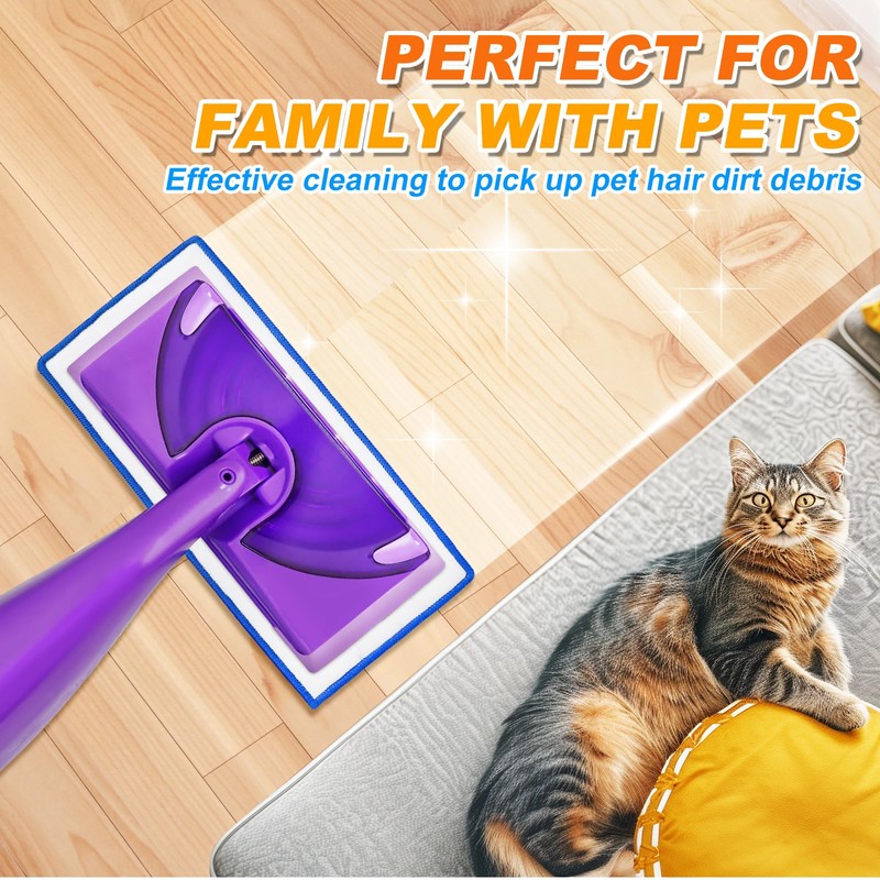 Reusable Mop Pads Compatible with Swiffer WetJet Mop, MyKEEPOW Wet