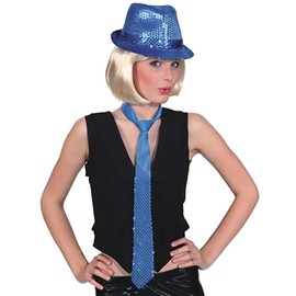 Krawatte Pailletten, blau