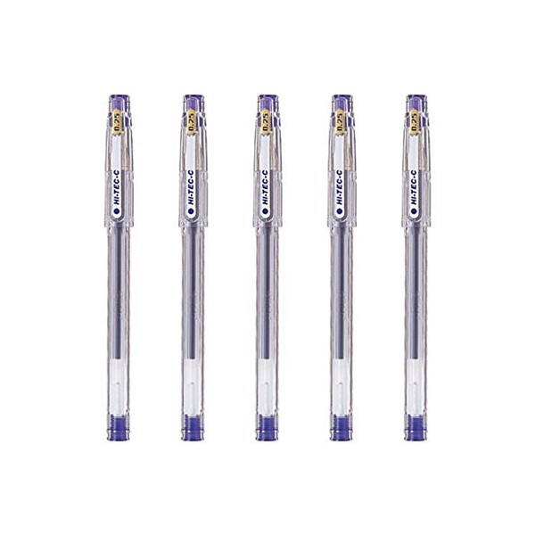 Pilot Hi-Tec-C 025 Gel Ink Pen, Hyper Fine Point 0.25mm, Blue Ink, LH-20C25, Value Set of 5