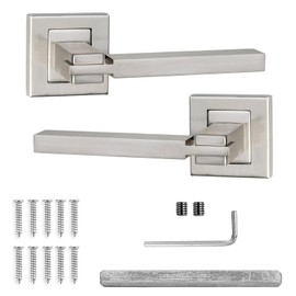 Decoranddecor Nexus Brushed Chrome Internal Door Handles – Aluminium Silver Handle Sets – Sleek and Durable Design for Bedrooms, Bathrooms, and Wooden Interior Doors