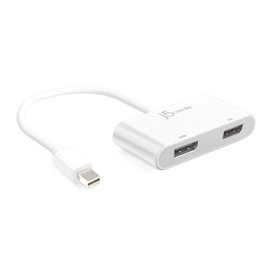 j5create Mini DisplayPort to Dual DisplayPort Adapter Mini-DisplayPort (20 Pin) Male | Dual Female DisplayPort (20 Pin) | Compatible with Windows Devices