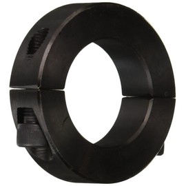 Climax Metal 2C-125 Steel Two-Piece Clamping Collar, Black Oxide Plating, 1-1/4" Bore Size, 2-1/16" OD, With 1/4-28 x 3/4 Set Screw, 1 Count