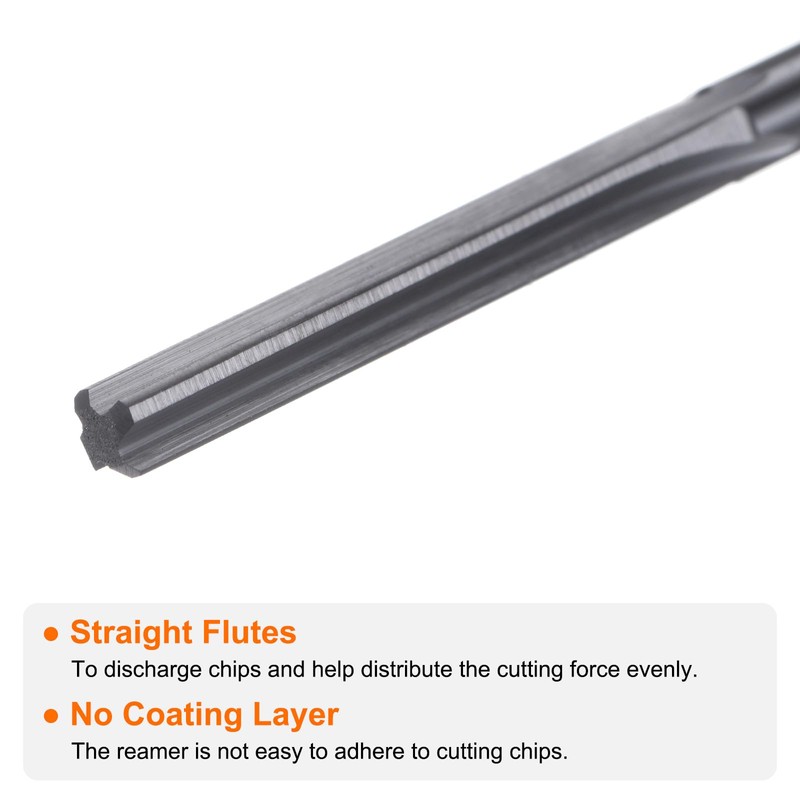 HARFINGTON Carbide Chucking Reamer 0.13"(3.302mm) Dia Straight Flute Straight Shank