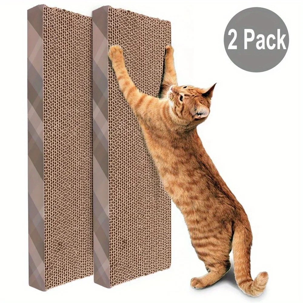 HomeCraft Cat Scratcher Cardboard – 2-Panel Reversible Pad, Lounge Sofa and Furniture Protection