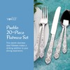 Towle Everyday Pueblo 20-Piece Stainless Steel Flatware Set, Service for