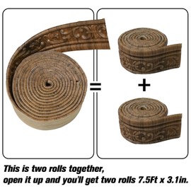 WAPANE 180" x 3.1" Peel Stick Foam Molding Trim Self Adhesive, Crown Molding Wallpaper Border Flexible, 3D Wall Edging Lines Foam Baseboard, Wall Base Moulding Trim for Home, Hotel DIY Decoration