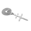 NYFASHION101 Imprinted Cross of Lorraine Pendant Pendant with 3mm Rope