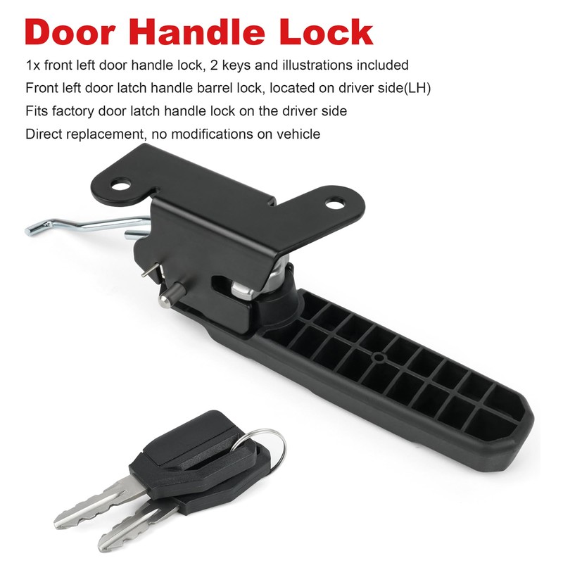 Camotokiit Front Left Deluxe Cab Full Door Handle Barrel Lock