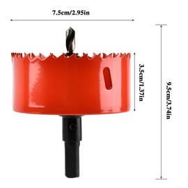 Hole Saw 75 mm Bi-Metal Wood Drill M42 HSS Hole Drill Bit Can Drill Bit with Separable Drill Bit for Metal, Iron, Aluminium, Wood, Drywall, Plastic, Fibreboard etc.