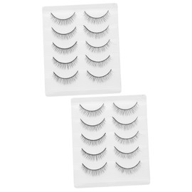 LALAFINA 10pairs Fake Eyelashes for Women Natural Fibers for Cosplay Weddings and Parties Lightweight Vivid Look for Home