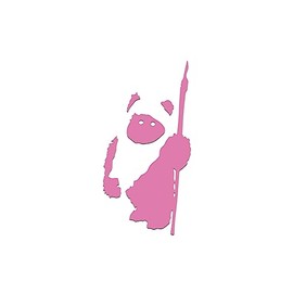 Ewok Silhouette Vinyl Decal Notebook Car Laptop 2.75" x 5.5" (Soft Pink)