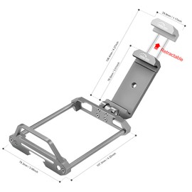 Hobby Fans Metal Protector Frame with Phone Holder Fit for Flysky FS-NB4 RC Car Transmitter Screen Protective Bracket Holder Remote Controller Upgrade Parts Accessories (Titanium)