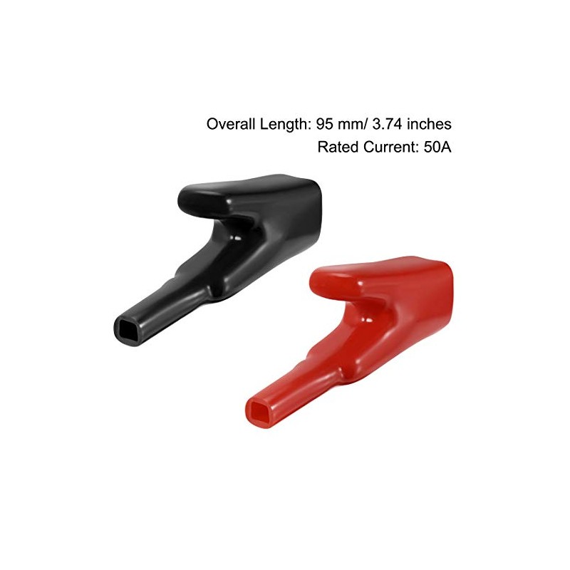 uxcell 2pcs 50A Heavy-Duty Alligator Clips,Battery Crocodile Electrical Test Clamps,Battery
