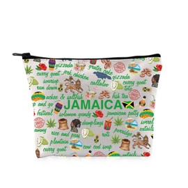 G2TUP Funny Jamaica Lovers Gift Jamaica Food Makeup Bag Jamaica Traveller Cosmetic Bag Jamaican Culture Lovers Gift (Jamaica Food CB)
