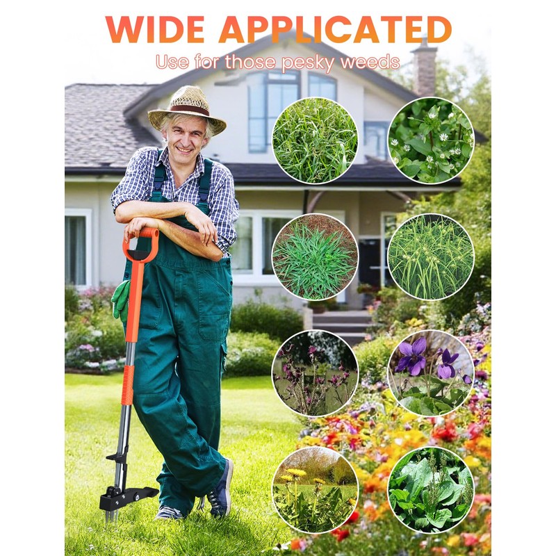 MAKEASY 2-Pack Upgraded Weed Puller Tool Kit with Long Adjustable