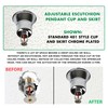Adjustable Fire Sprinkler Escutcheon Cup, RETROFIT 2 PIECE Escutcheon Pendant