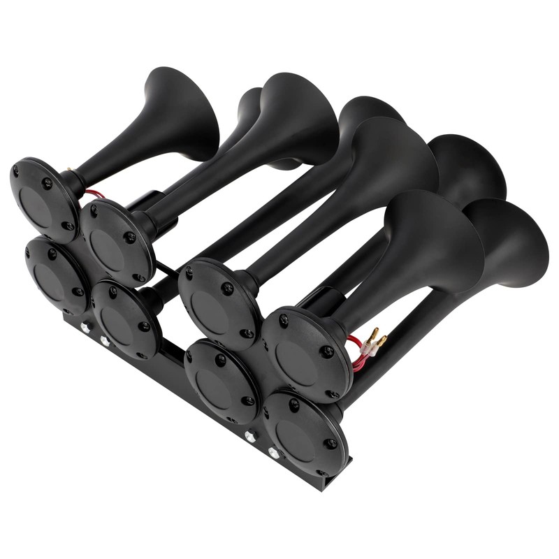 cciyu Train Air Horn 135dB Train Horn Black 8 Trumpets