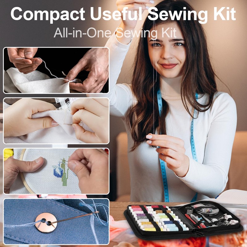 MIXCOOL Sewing Kit for Adults, Beginners, Needle and Thread Kit,