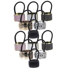 Gatuida 12pcs Ponytail Hair Set Stylish Elastic Hair Ties for Women Decorative Scrunchies with Cuff Design Various Styles for Charming Looks