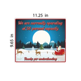 50% Capacity Christmas Sign - Adhesive Vinyl Decal by Graphical Warehouse (11.25x9.65")