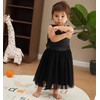 TENTIDE Baby Girl Black Dress Wedding Sleeveless V Neck A-line